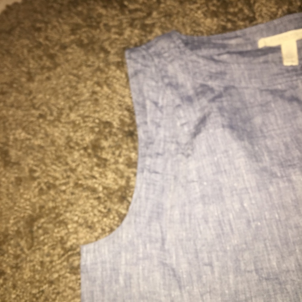 Eileen Fisher gray linen sleeveless blouse PS - Picture 3 of 4